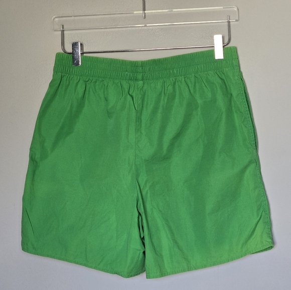Aritzia Babaton 100% Poplin Cotton Green Pull-On Shorts Relaxed Fit 5" Inseam M - Picture 7 of 8